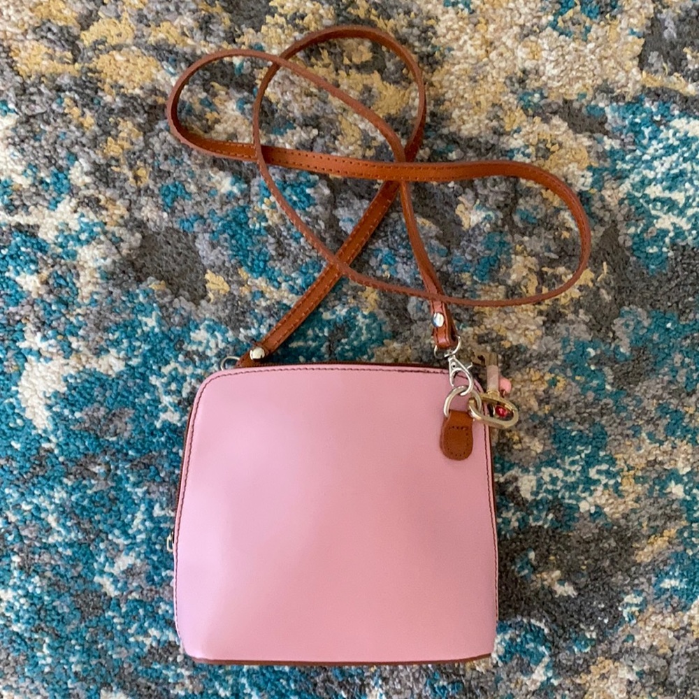 Made in Italy pink leather purse